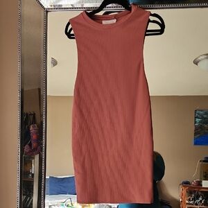 acacia swimwear Ribbed Mini Dress in Dusty Rose